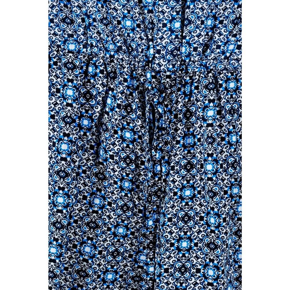Gap Ditsy Floral Blue Romper Dress Shorts Easy Care Rayon Elastic Pockets M - Picture 5 of 8